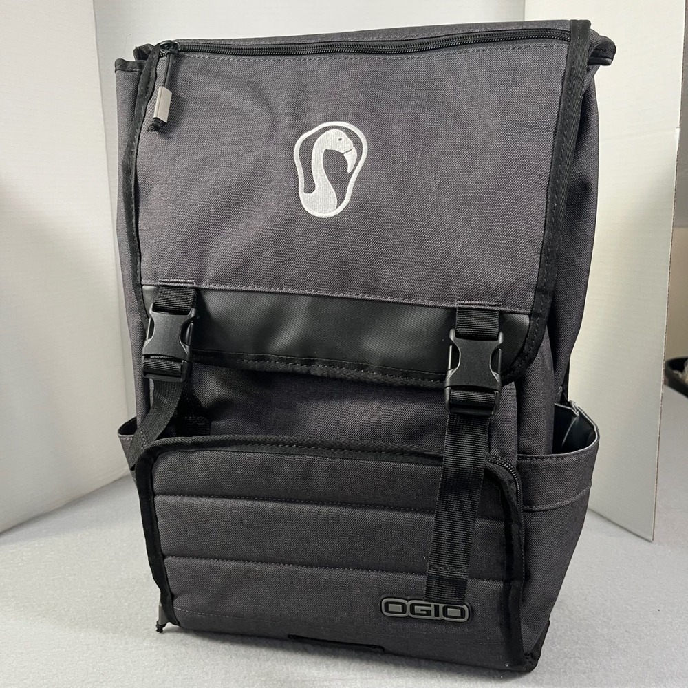 OGIO Dark Gray Backpack with Flamingo Logo Laptop School Travel Bag Padded